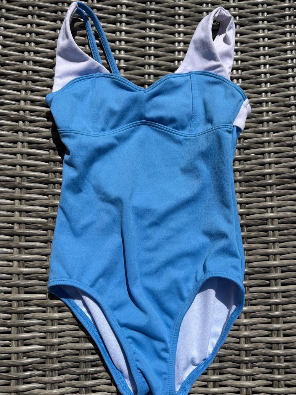 Girls' One-Piece Swimsuit in Blue and White - Youth Swimwear